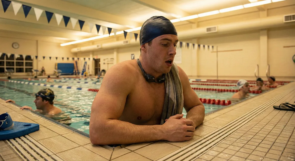 صورة توضح تمارين القوة البدنية والتحمل للاعبي السباحة